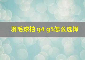 羽毛球拍 g4 g5怎么选择